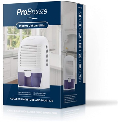 Pro Breeze 1500ml Dehumidifier for Damp, Mould, Moisture