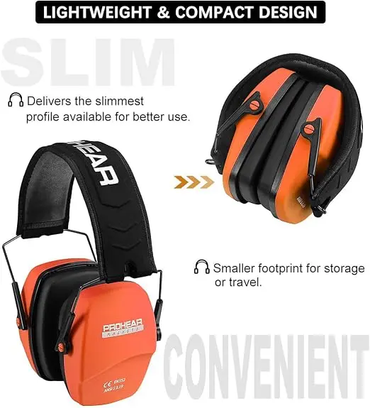 PROHEAR Shooting Earmuff Ear Protection Slim Passive Earmuffs 016 NRR 26dB