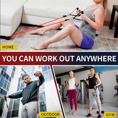 Resistance band with handles 10 to 50 lbs Elastic workout gym 