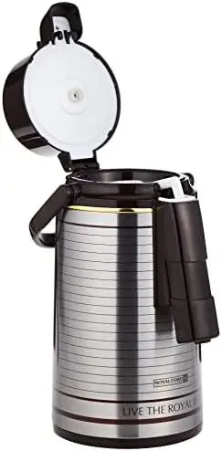 RoyalFord Airpot Glass Vacuum Flask  3.0Ltr Double Wall Vacuum Insulation Thermos 