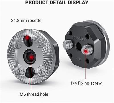 SMALLRIG Bolt-On Rosette Mount (M6 Thread) for Camera Cage and Shoulder Rig - SAP2804