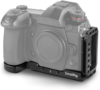 SMALLRIG Lightweight L-Bracket for Panasonic Lumix G9, Built-in Quick Release Tripod L Plate with Slide Second Handle & 1/4 Threaded Holes - 2191