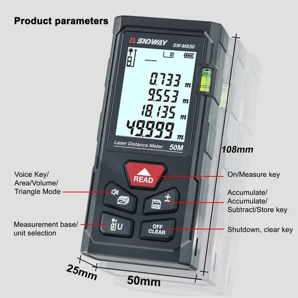 SNDWAY Laser Distance Meter 50 meter