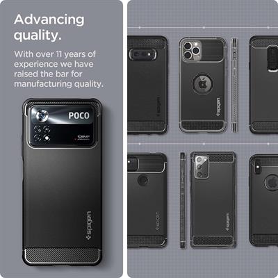 Spigen Rugged Armor Back Cover Compatible for Poco X4 Pro 5G (TPU | Matte Black)
