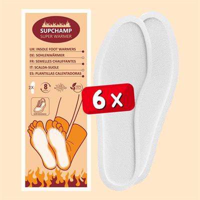 Supchamp Insole Foot Warmers - 6 Pairs - Feet Warmers Disposable - 8 Hours of Warmth - Heated Insoles Keep Feet Warm