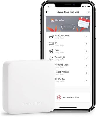SwitchBot Hub Mini Smart Remote IR Blaster, Link SwitchBot to Wi-Fi Control TV, Air Conditioner, Compatible with Alexa, Google Home, IFTTT