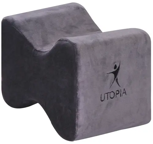 Utopia Bedding Orthopedic Contoured Memory Foam Knee Pillow - for Sciatic Back Pain - Removable Polyester Cover