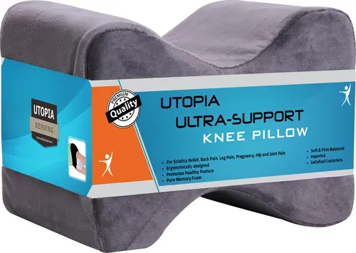 Utopia Bedding Orthopedic Contoured Memory Foam Knee Pillow for Sciatic Back Pain