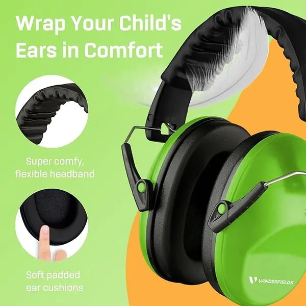 Vanderfields Kids Earmuffs Noise Cancelling Headphones for Kids Age 3-16 Year Old - 26dB SNR