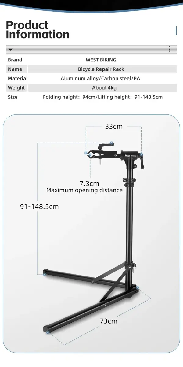 WEST BIKING Bike Repair Stand Storage Multipurpose Foldable Bicycle Display Stand Professional Bike Maintenance Wall/Floor Racks