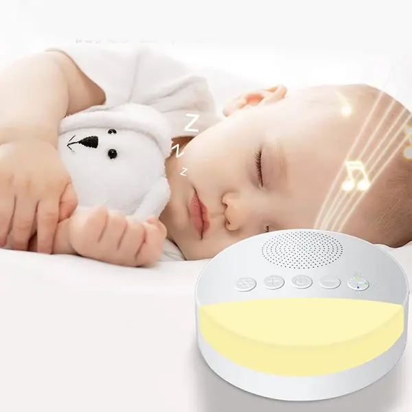 White Noise Machine Baby Sleep Sound Machine with Night Light 20 Music USB Rechargeable 