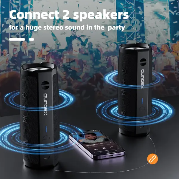 XSOUND Bluetooth Speaker FunPlay Pro 30W with Subwoofer 24-bit Hi-Fi Audio V 5.2 Type-C Quick Charging