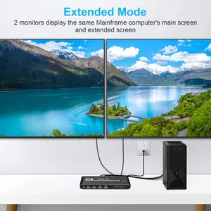 HDMI 2.0 KVM Switch USB 3.0 KVM Switch 2x2 with 3.5mm Jack Audio Output for 2 Computers and 2 Monitors