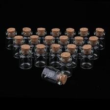 5ML Cork Glass Tube Jars Vials Drift Wishing Lucky Bottles - Wedding Party Decor - DIY Pendant - Also Fit for Storaging Essential Oil Perfume (100 pcs)