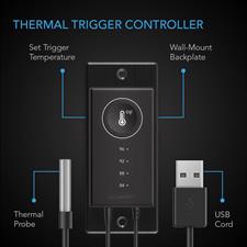 AC Infinity CONTROLLER 1 Thermal Trigger for USB Fans and Devices. Computer, AV Cabinet, Xbox, Playstation, Cooling.