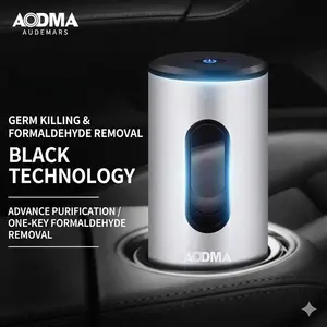 Aodma Car Sterilizer & Deodorizer 360° Formaldehyde & Smoke Odor Remover Compact Cup Holder Air Purifier ST-837