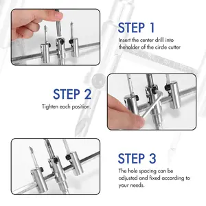 Adjustable Circle Hole Saw Wood Cutter Drill Bit Cordless Aircraft Type Alloy Tools for Woodworking 300mm