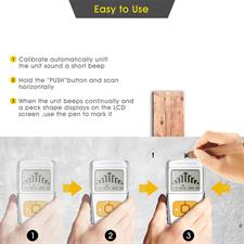 aom Stud Finder, 4 in 1 Large LCD Electronic Multi-Scanner Stud Sensor Detection with Sound Warning