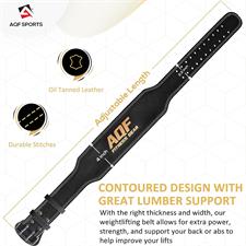 AQF Weightlifting Belt for men Gym Fitness, 4" Padded Lumbar Back Support, 7mm Thick Leather Training Belt with 11 Adjustable Holes (Medium)