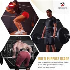 AQF Weightlifting Belt for men Gym Fitness, 4" Padded Lumbar Back Support, 7mm Thick Leather Training Belt with 11 Adjustable Holes (Medium)