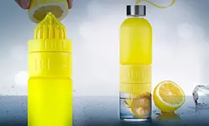 Asobu Revolutionary Twist N' Go Pure Fruit Crusher and Water Infuser Bottle Yellow 600 ml