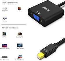 BENFEI Mini DisplayPort to VGA Adapter Mini DP to VGA (Thunderbolt Compatible) Male to Female Adapter for ThinkPad SurfacePro PC