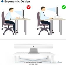 BONTEC Monitor Stand Riser Computer LCD Stand with Mesh Platform for Laptop, Computer, iMac, PC