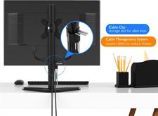 BONTEC Single Arm Desk Mount for 13-27” LCD LED Monitor Screens | Ergonomic Tilt, Swivel & Rotate