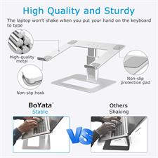 Laptop Stand Height adjustable Aluminum Laptop Riser Ventilated Holder (Brand: BoYata)