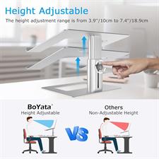 Laptop Stand Height adjustable Aluminum Laptop Riser Ventilated Holder (Brand: BoYata)
