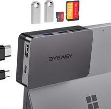 BYEASY Docking Station, 6-in-1 Microsoft Surface Pro 7 USBC Hub with 4K HDMI, PD 60W Type-C Charging, SD/TF Card Reader, 2 USB 3.0-Specifically Designed Expansion Hub