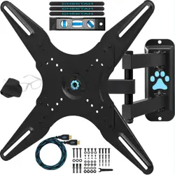 Cheetah ALAMLB Articulating Arm TV Wall Mount fits 20-55" VESA 400 Full Motion Tilt Swivel Rotation Extension Bracket