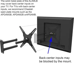 Cheetah ALAMLB Articulating Arm TV Wall Mount fits 20-55" VESA 400 Full Motion Tilt Swivel Rotation Extension Bracket
