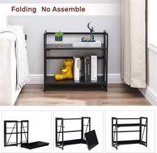 Coavas Folding Bookshelf Shoe Rack Storage Shelves 2 Tiers Stackable shelf Organizer 