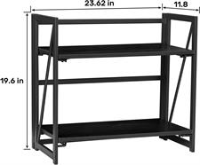 Coavas Folding Bookshelf Shoe Rack Storage Shelves 2 Tiers Stackable shelf Organizer 