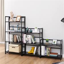 Coavas Folding Bookshelf Shoe Rack Storage Shelves 2 Tiers Stackable shelf Organizer 