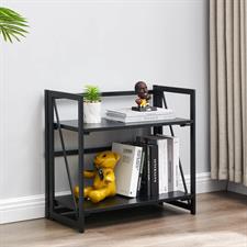 Coavas Folding Bookshelf Shoe Rack Storage Shelves 2 Tiers Stackable shelf Organizer 