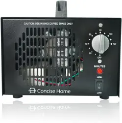 Concise Home Commercial Ozone Generator Industrial O3 Air Purifier Black Deodorizer Sterilizer (7000mg)