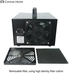 Concise Home Commercial Ozone Generator Industrial O3 Air Purifier Black Deodorizer Sterilizer (7000mg)