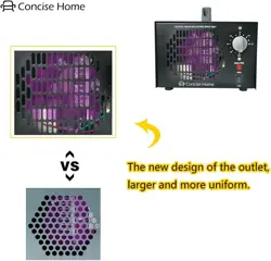 Concise Home Commercial Ozone Generator Industrial O3 Air Purifier Black Deodorizer Sterilizer (7000mg)