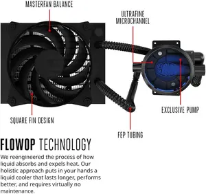 Cooler Master MLY-D12X-A20MB-R1 MasterLiquid Pro 120 CPU Cooler, All-in-One Liquid Cooler with FlowOp Technology