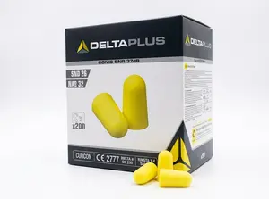 Delta Plus Earplugs CONIC SNR 37dB Box of 200 Pairs of Disposable Foam Earplugs