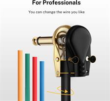 Donner Guitar Patch Cables Right Angle, 6 Inch Effect Pedal Cords 1/4 Instrument Cables for Guitar Bass Effects Pedals 6 Pack