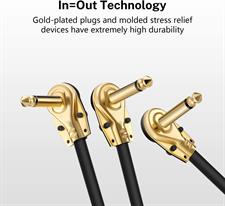 Donner Guitar Patch Cables Right Angle, 6 Inch Effect Pedal Cords 1/4 Instrument Cables for Guitar Bass Effects Pedals 6 Pack