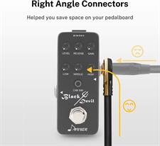 Donner Guitar Patch Cables Right Angle, 6 Inch Effect Pedal Cords 1/4 Instrument Cables for Guitar Bass Effects Pedals 6 Pack