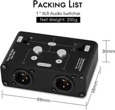 Douk Audio 2 Way XLR Balanced Stereo Audio Switcher Passive A/B Mini Switch Box Mixer Sound Splitter (KN102, 1-IN-2-OUT)