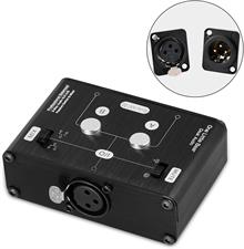Douk Audio 2 Way XLR Balanced Stereo Audio Switcher Passive A/B Mini Switch Box Mixer Sound Splitter (KN102, 1-IN-2-OUT)