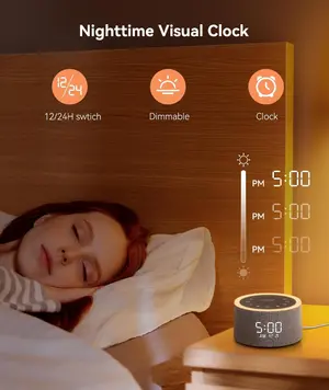 Dreamegg D1+ Sound Sleep Therapy White Noise Machine Alarm Clock 29 Soothing Sounds with Night Light