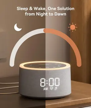 Dreamegg D1+ Sound Sleep Therapy White Noise Machine Alarm Clock 29 Soothing Sounds with Night Light