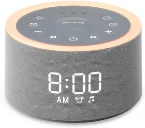 Dreamegg D1+ Sound Sleep Therapy White Noise Machine Alarm Clock 29 Soothing Sounds with Night Light
